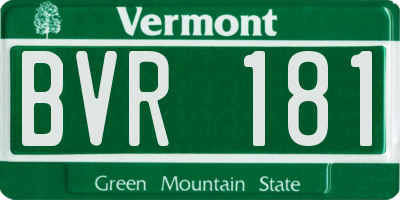 VT license plate BVR181