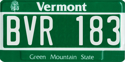 VT license plate BVR183