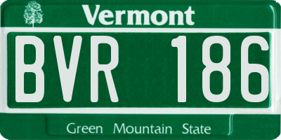 VT license plate BVR186