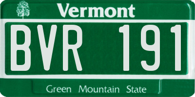 VT license plate BVR191