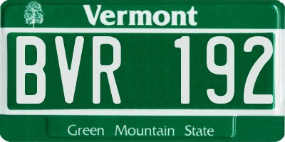 VT license plate BVR192