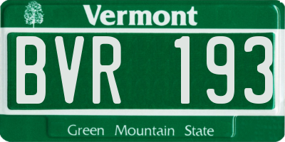 VT license plate BVR193
