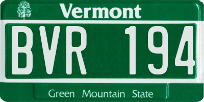 VT license plate BVR194