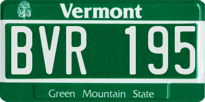 VT license plate BVR195