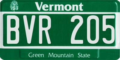 VT license plate BVR205