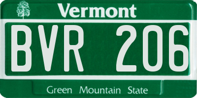 VT license plate BVR206
