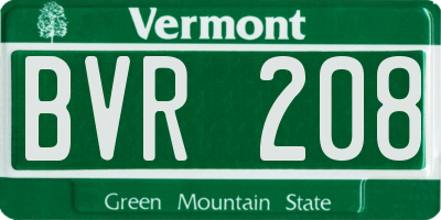 VT license plate BVR208
