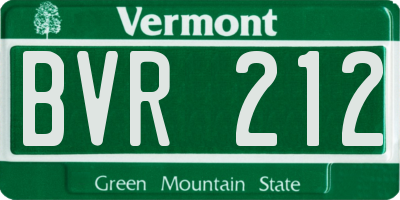 VT license plate BVR212
