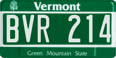 VT license plate BVR214
