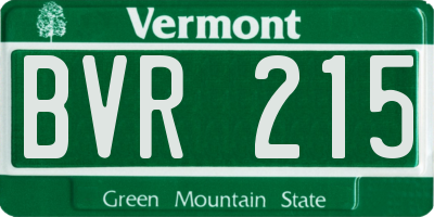 VT license plate BVR215