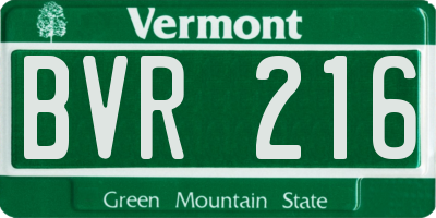 VT license plate BVR216