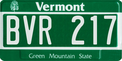 VT license plate BVR217