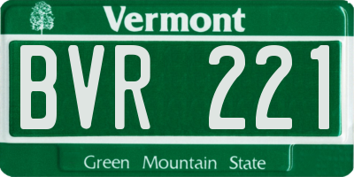 VT license plate BVR221