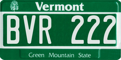VT license plate BVR222