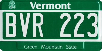 VT license plate BVR223