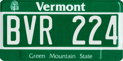 VT license plate BVR224