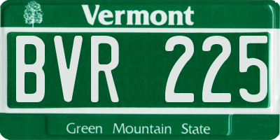 VT license plate BVR225