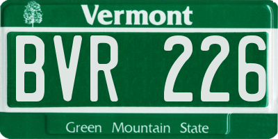 VT license plate BVR226