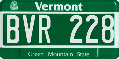VT license plate BVR228