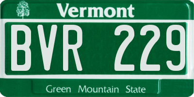 VT license plate BVR229