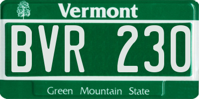 VT license plate BVR230