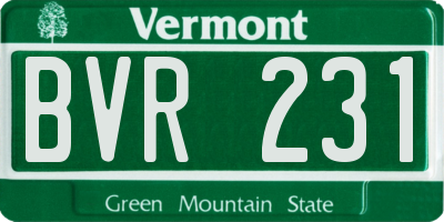 VT license plate BVR231
