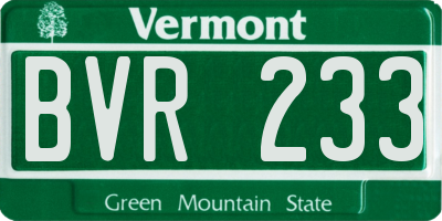 VT license plate BVR233