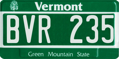 VT license plate BVR235