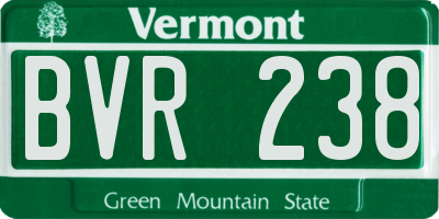VT license plate BVR238