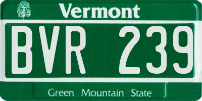 VT license plate BVR239
