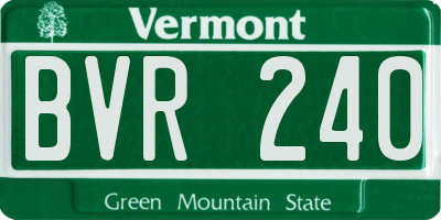 VT license plate BVR240