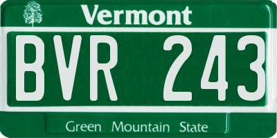 VT license plate BVR243
