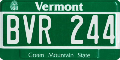 VT license plate BVR244