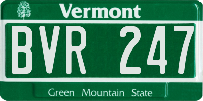 VT license plate BVR247