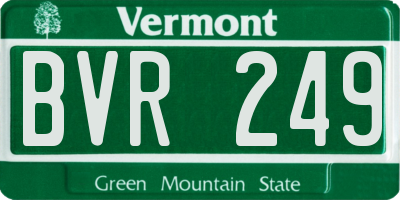 VT license plate BVR249