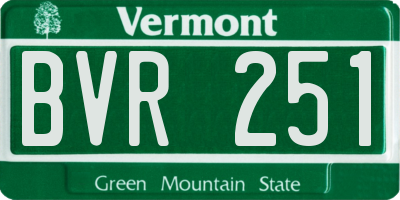 VT license plate BVR251