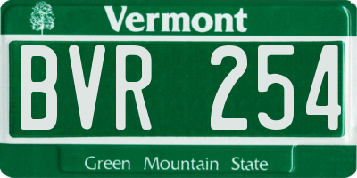 VT license plate BVR254