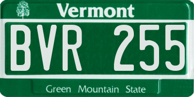 VT license plate BVR255