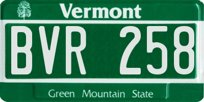 VT license plate BVR258