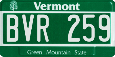 VT license plate BVR259