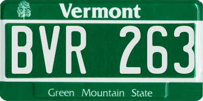 VT license plate BVR263