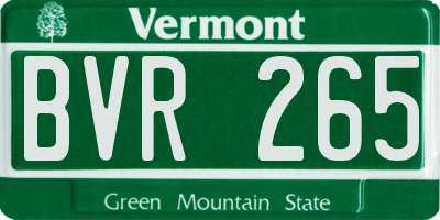 VT license plate BVR265