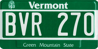 VT license plate BVR270