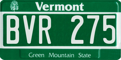 VT license plate BVR275