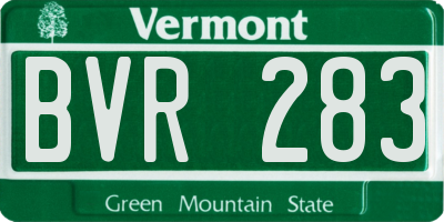 VT license plate BVR283