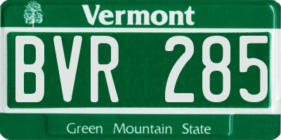 VT license plate BVR285