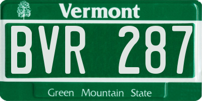 VT license plate BVR287