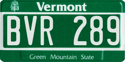 VT license plate BVR289