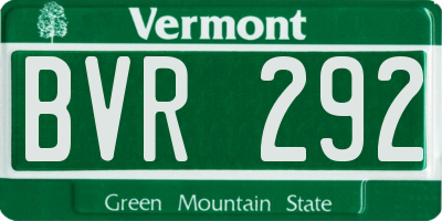 VT license plate BVR292