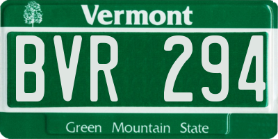 VT license plate BVR294
